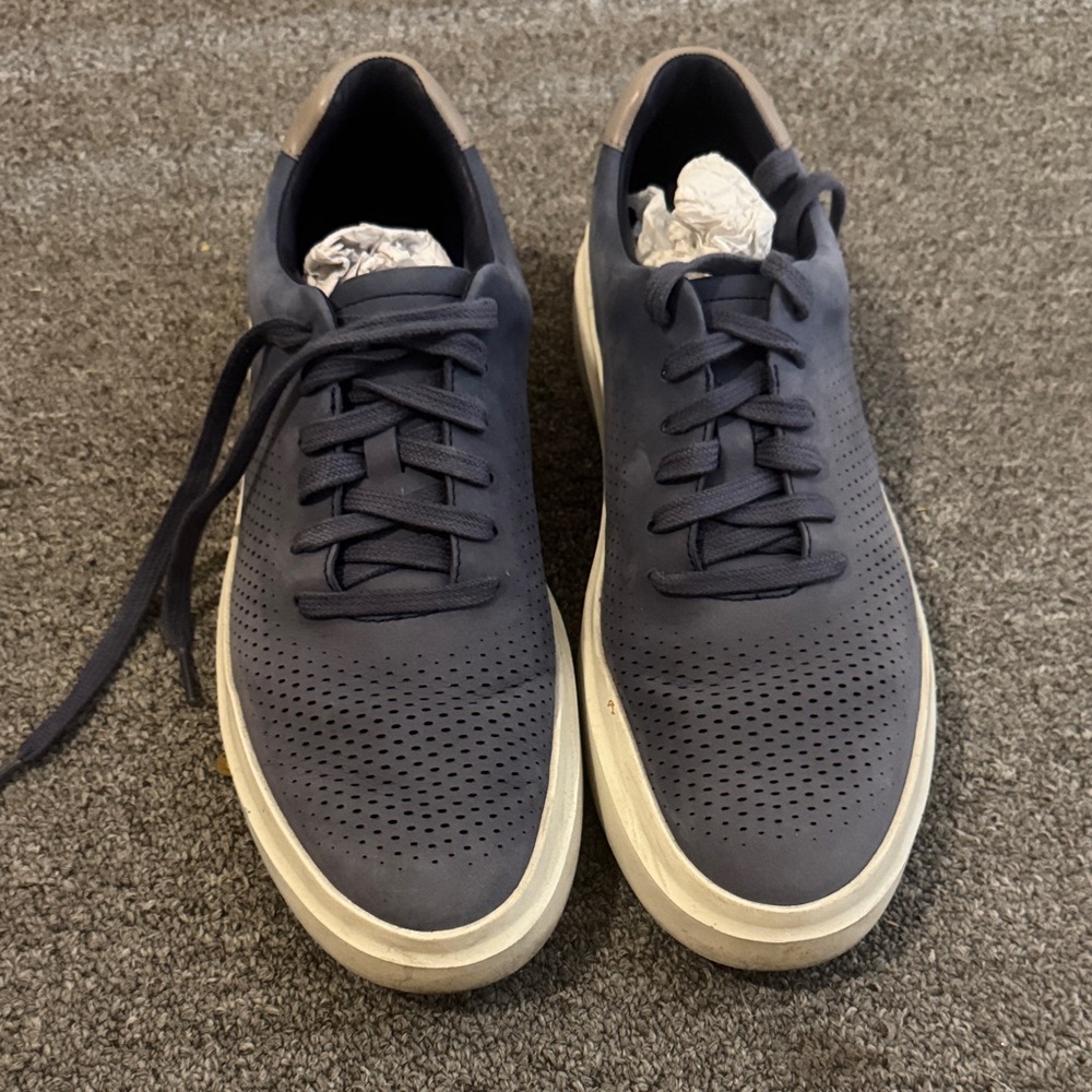 Cole Haan Blue and White Sneakers with Durable Sole